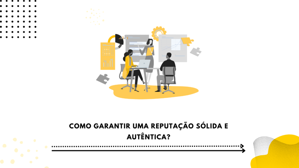 Equipa de executivos a delinear estratégias para fortalecer a reputação na era digital