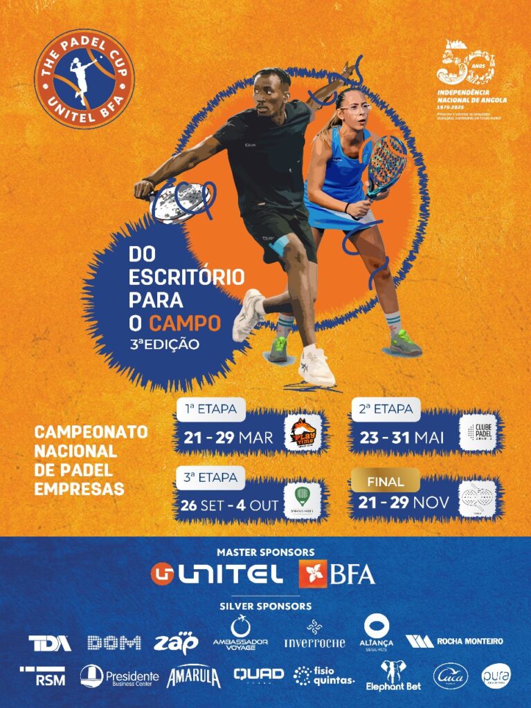 O Campeonato Nacional de Padel Empresas THE PADEL CUP UNITEL BFA regressa para a sua terceira edição, afirmando-se como um dos principais eventos desportivos e de marketing corporativo